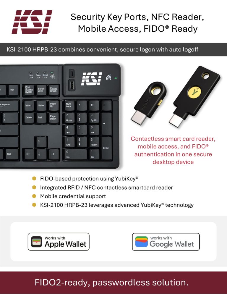 KSI-2100 HRPB-23 Keyboard Solution Made for YubiKey