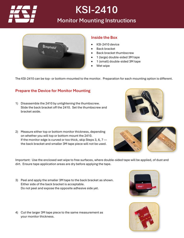 KSI-2410 Mounting Instructions